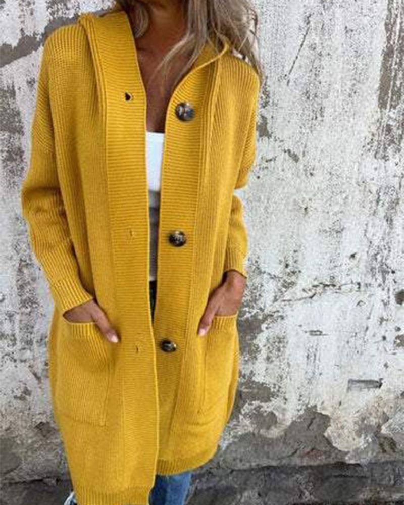 Women's Hooded Cardigan with Pockets