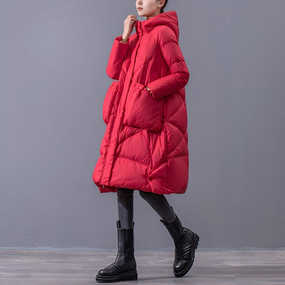Women's Hooded Coat Large Pockets Comfortable