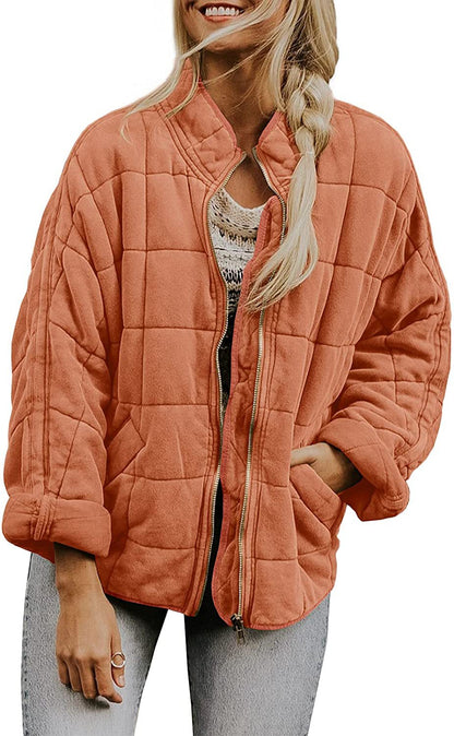 Women's Winter Plaid Jacket With Pockets