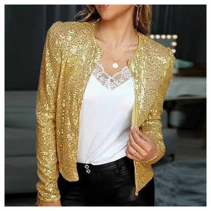 Elegant Women's Jacket Zipper Evening Wear