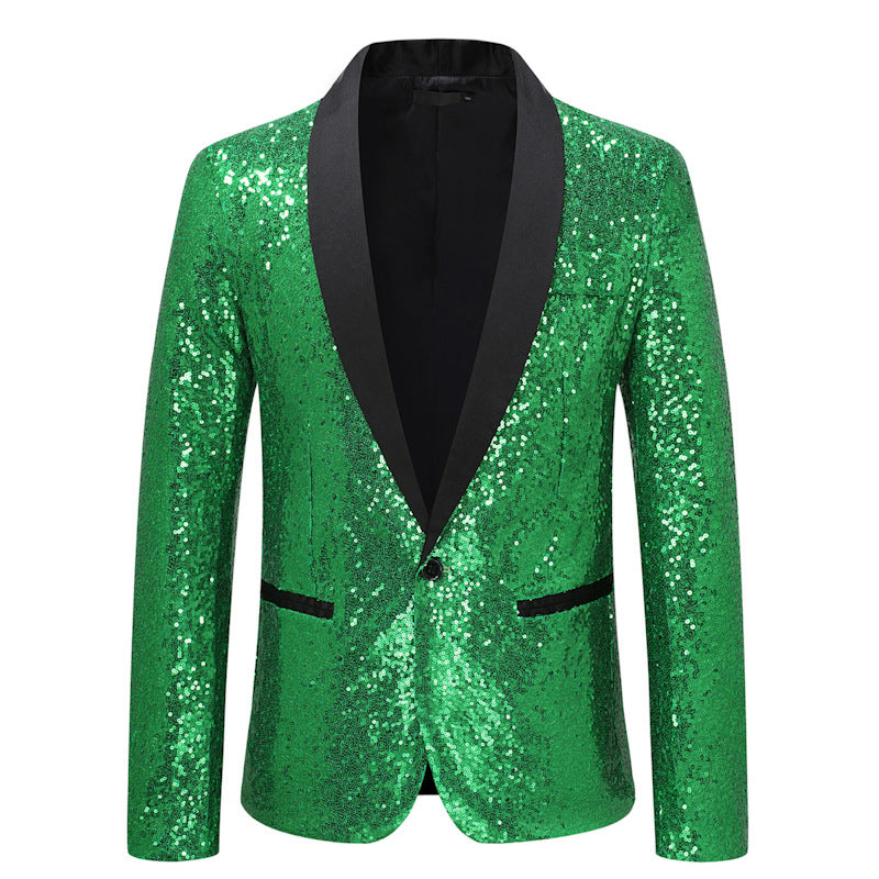 Elegant Sequin Blazer Men's Evening Wear