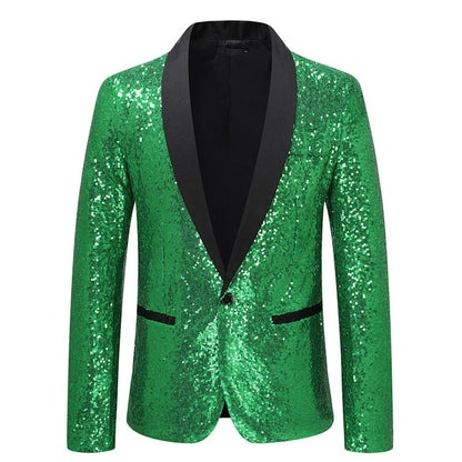 Elegant Sequin Blazer Men's Evening Wear