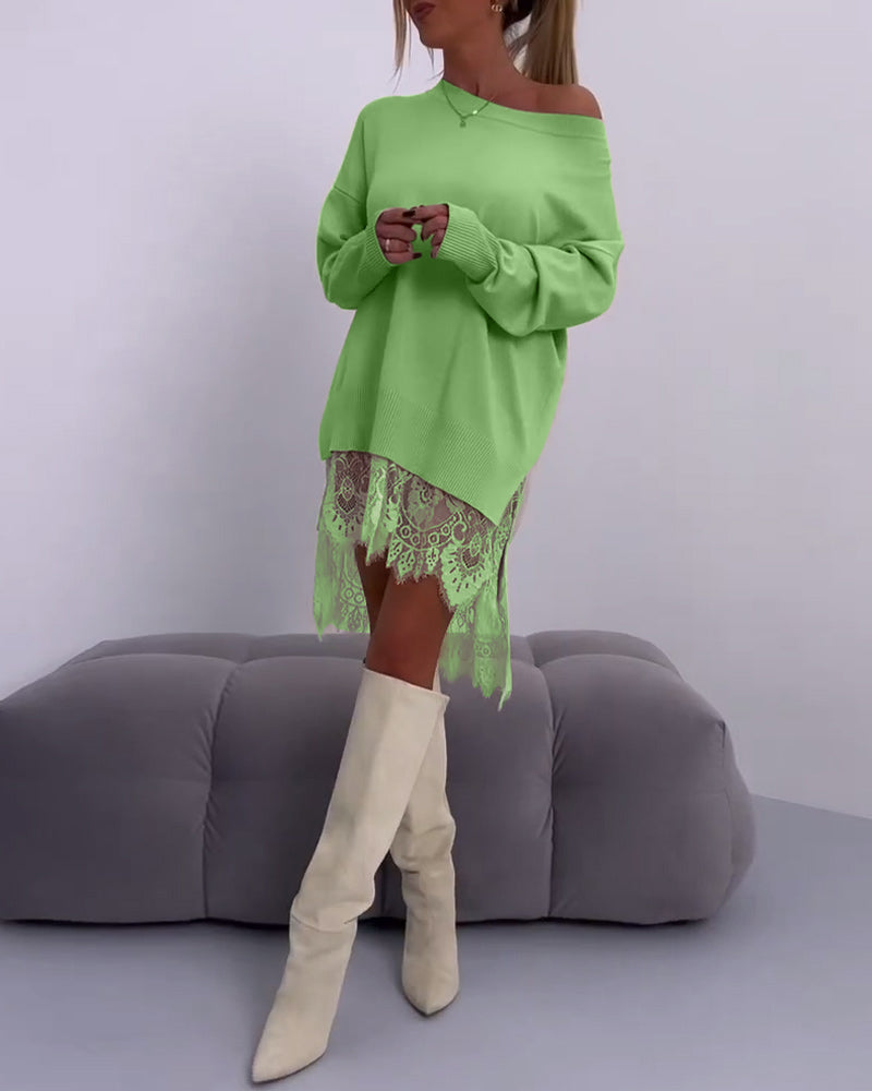 Elegant Off-the-Shoulder Slim Fit Sweater