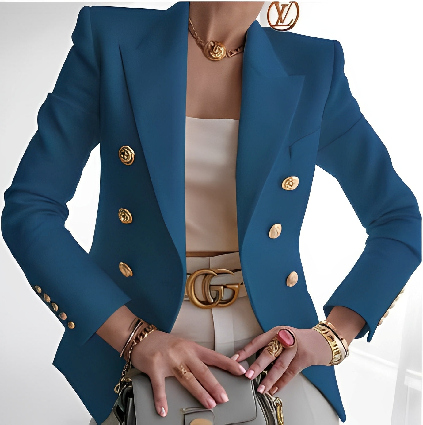 Elegant Women's Blazer with Buttons Classic Design