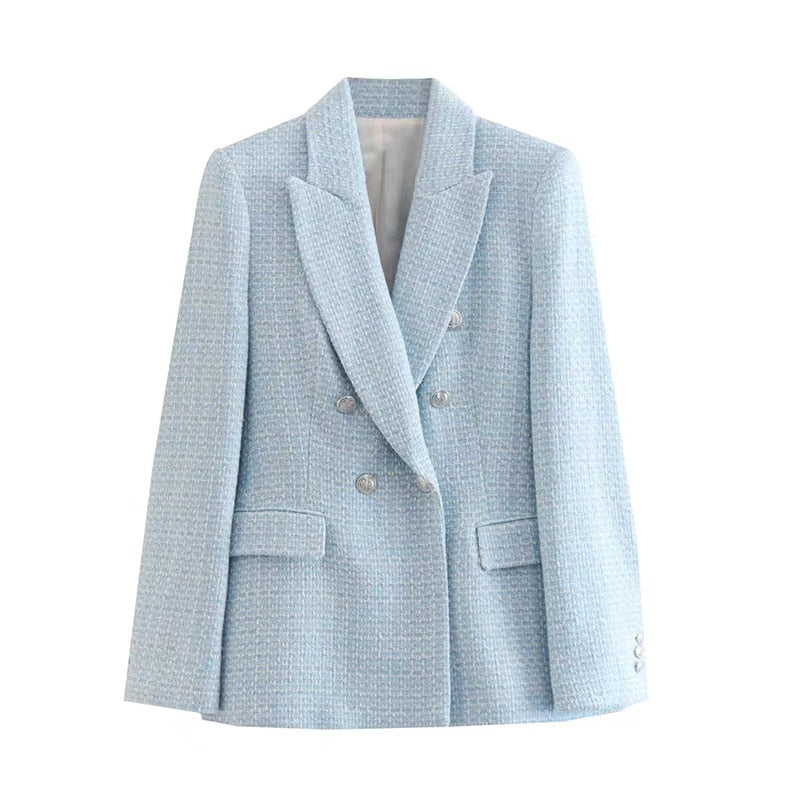 Elegant Women's Double-Breasted Jacket