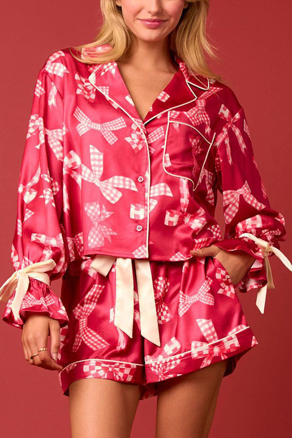 Women's Christmas Shorts Set Loungewear with Pockets