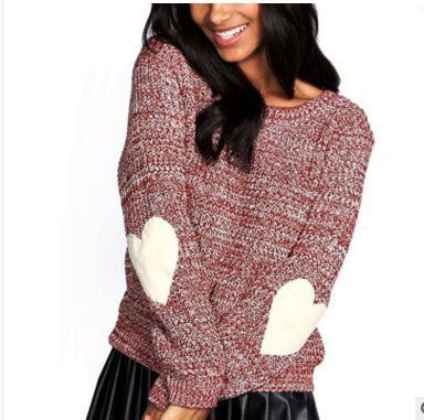 Women's Knitted Sweater Heart Sleeves Elegant Women's Fashion