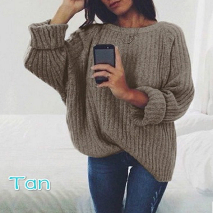 Damen Pullover Grobstrick Lässig Bequem