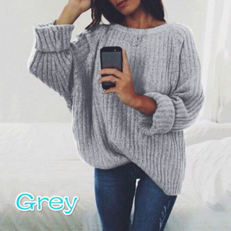 Damen Pullover Grobstrick Lässig Bequem