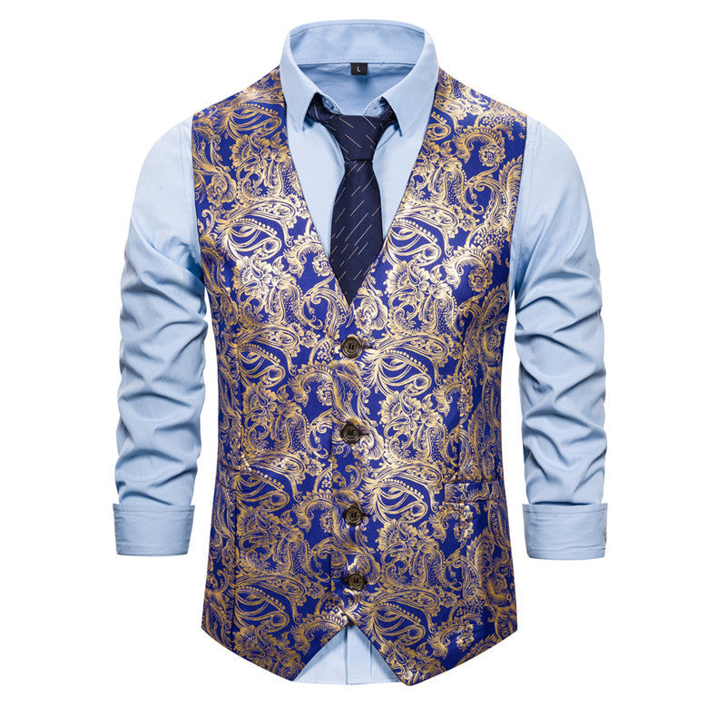 Men's Vest Elegant Brocade Luxury Design