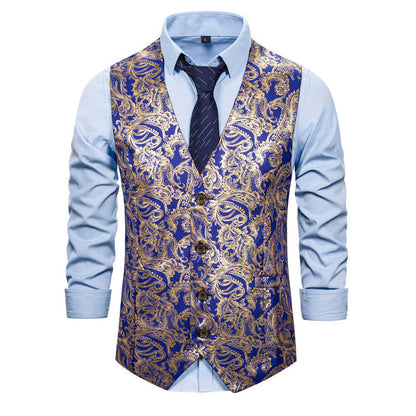 Men's Vest Elegant Brocade Luxury Design