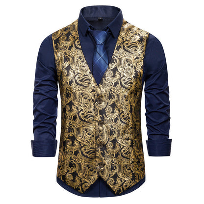 Men's Vest Elegant Brocade Luxury Design