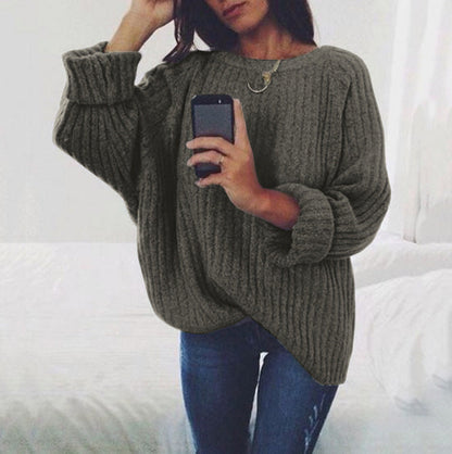 Damen Pullover Grobstrick Lässig Bequem