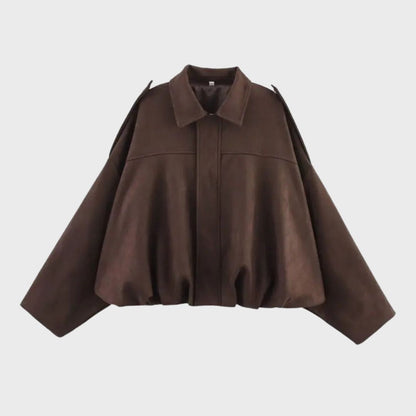Oversized Suede Leather Jacket Warm & Stylish