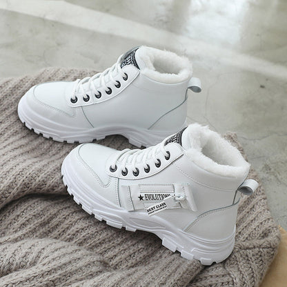 Fashionable Boots High-Top Faux Leather Platform