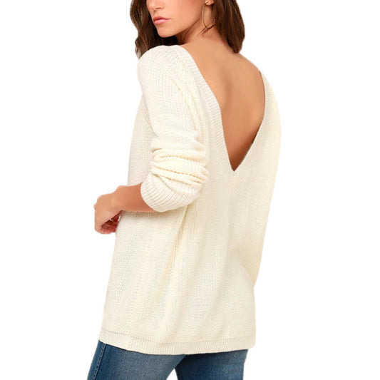 Damen Oversized Strickpullover Lässig Weite Passform - IdealeKleiden