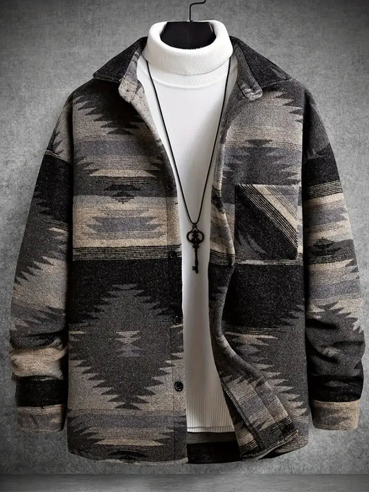 Herrenjacke Geometrisches Muster Modern - IdealeKleiden