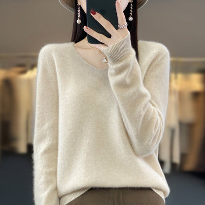 Comfortable Women's V-Neck Warm Winter Sweater