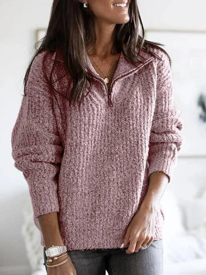 Nora - Cozy Knit Cardigan with Half-Zip and Comfortable Fit