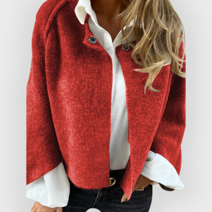 Warm Winter Dress | Women's Wool Coat Round Neck Long Sleeve