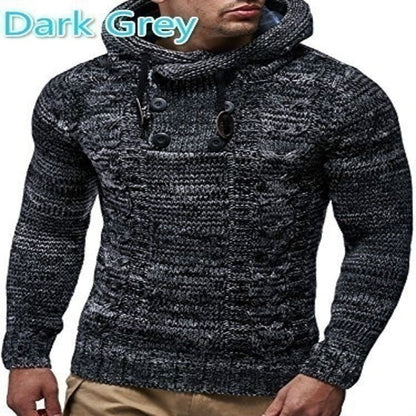Men's Hoodie Structured Cable Knit Practical