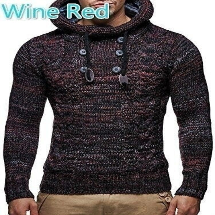 Men's Hoodie Structured Cable Knit Practical