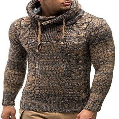 Men's Hoodie Structured Cable Knit Practical