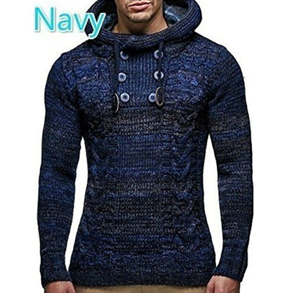 Men's Hoodie Structured Cable Knit Practical