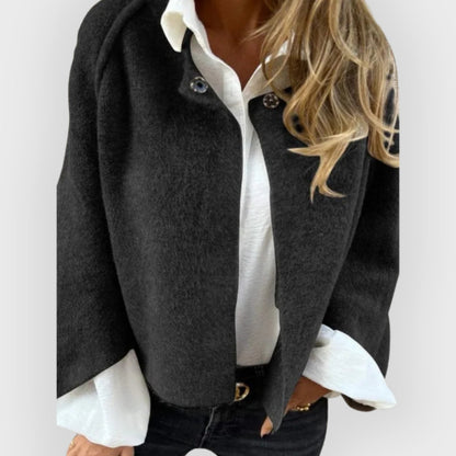 Warm Winter Dress | Women's Wool Coat Round Neck Long Sleeve