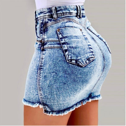 Women's Skinny Fit Mini Skirt with Fringes