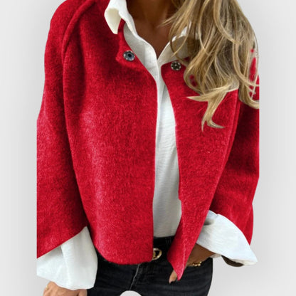 Warm Winter Dress | Women's Wool Coat Round Neck Long Sleeve