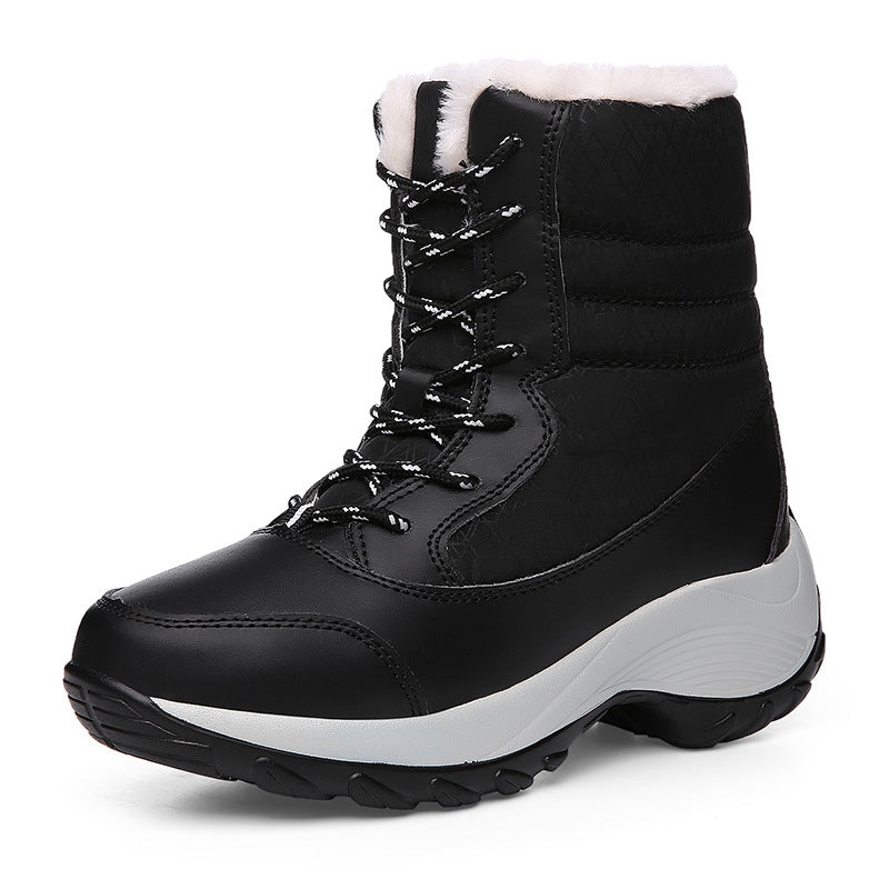 Waterproof Leather Ankle Boots for Women, Winter