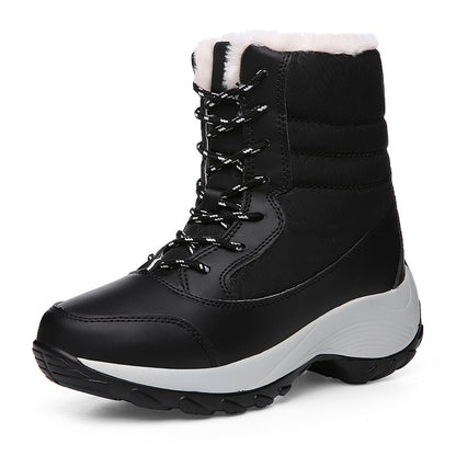 Waterproof Leather Ankle Boots for Women, Winter