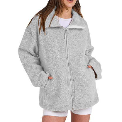Comfortable women's wool coats with a turtleneck