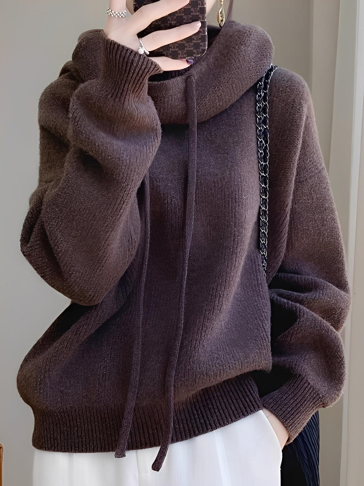 Women's Wool Hoodie Soft and Warm