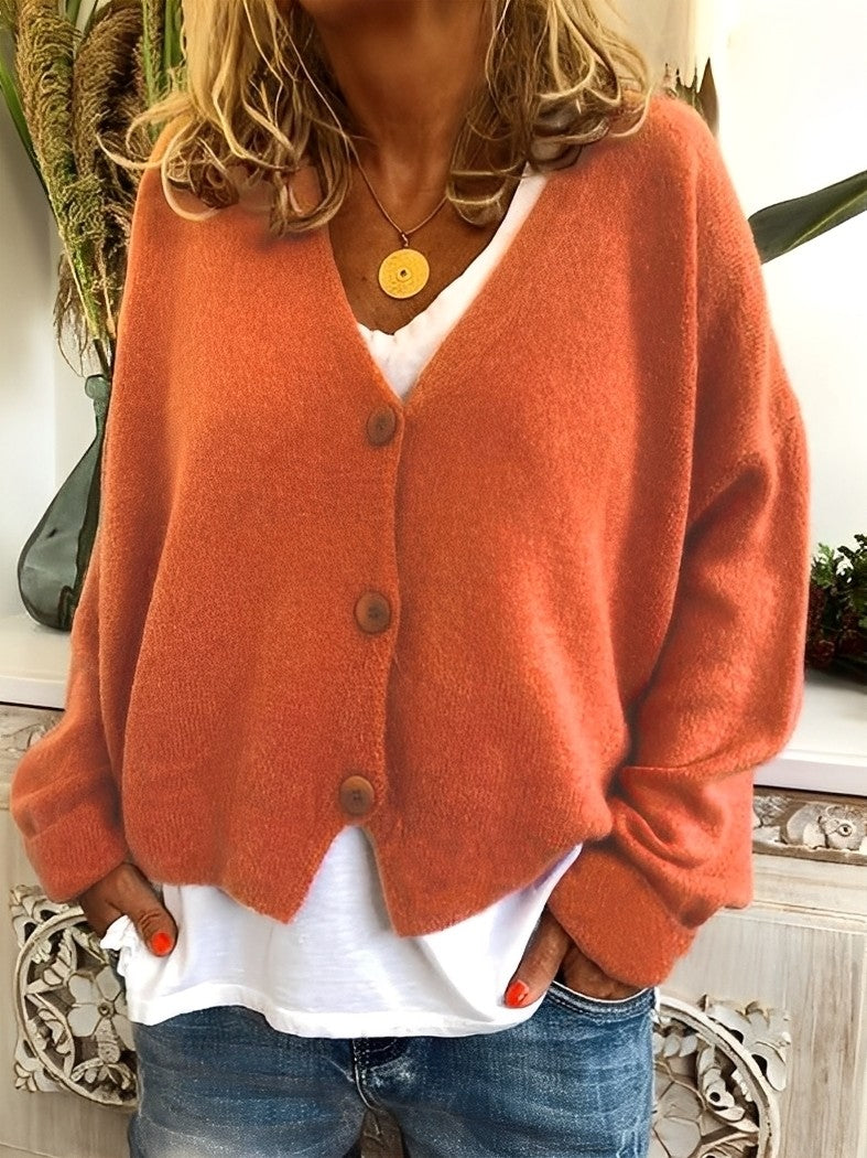 Women's Fashionable Casual Button-Up Cardigan