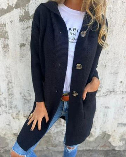 Women's Hooded Cardigan with Pockets