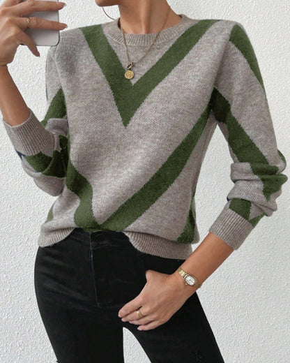 Fashionable Round Neck Geometric Pattern Dress