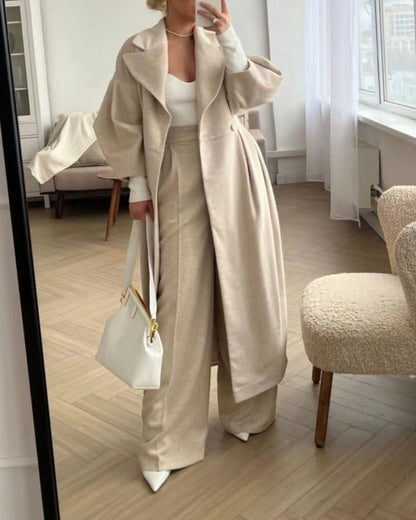 Long Women's Coat Woolly Warm