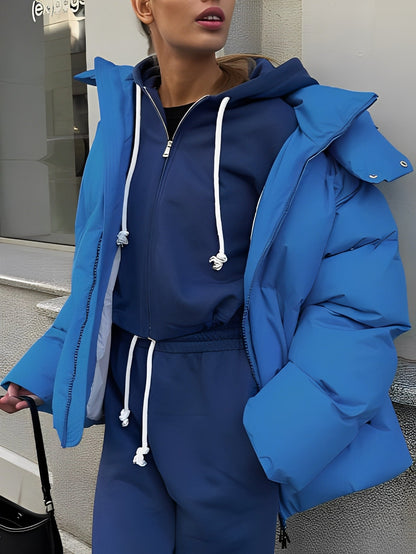 Fashionable Women's Short Jacket with Hood