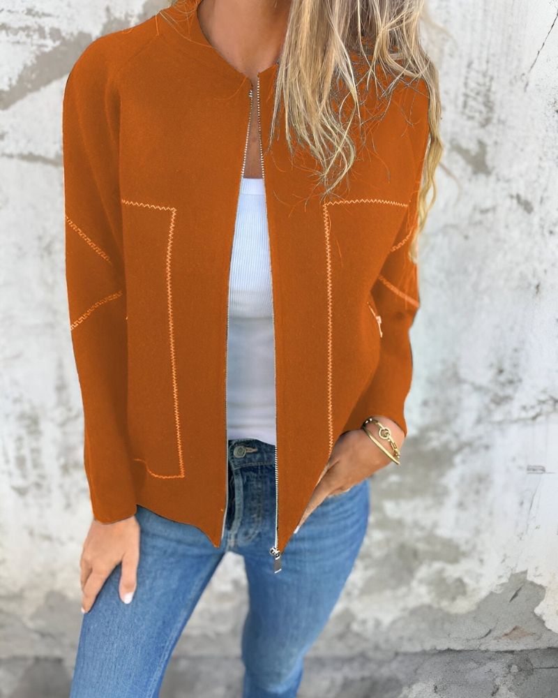 Women's Sporty Zip-Up Bomber Jacket