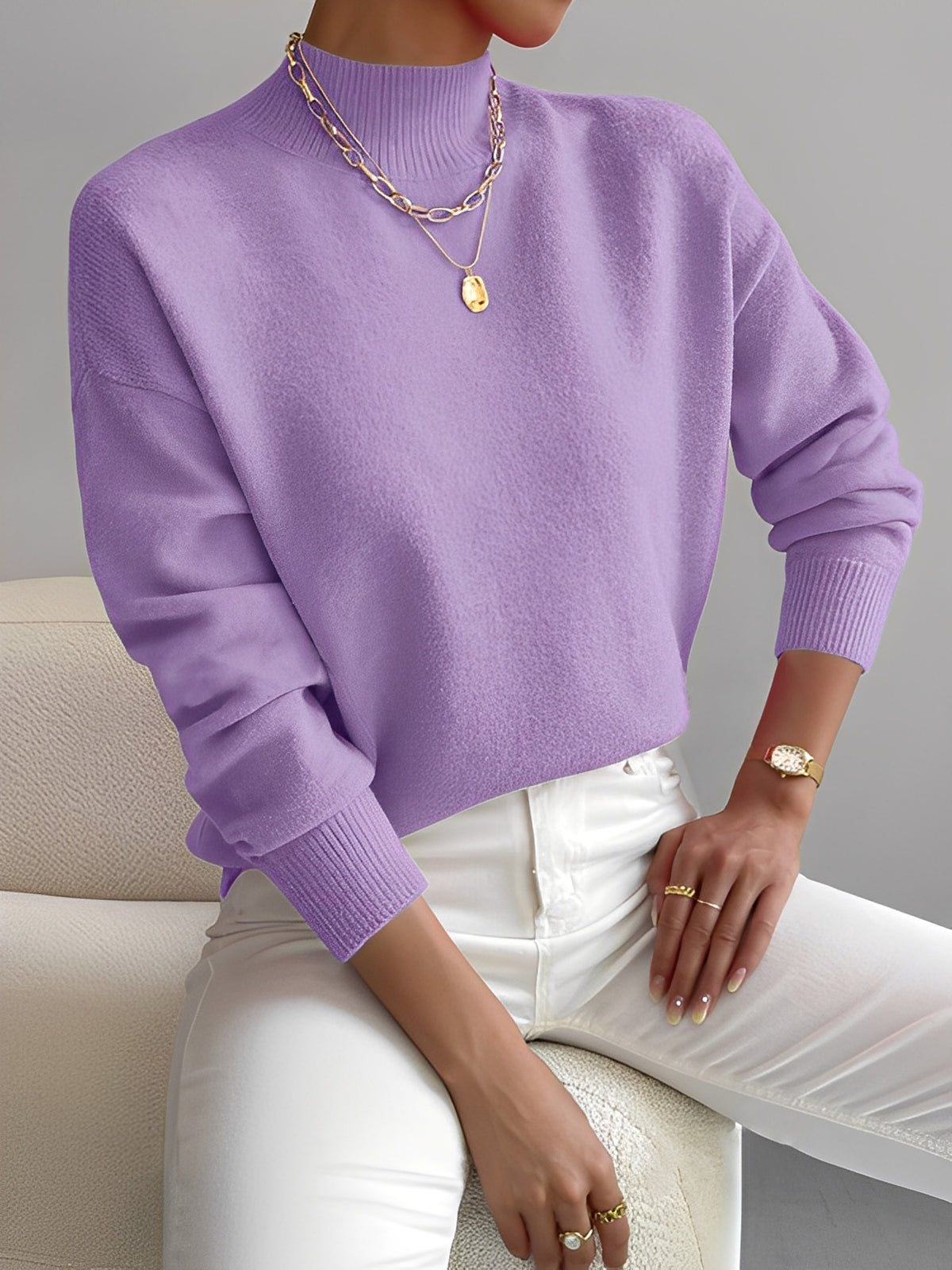 Elegant Women's Turtleneck Sweater Modern