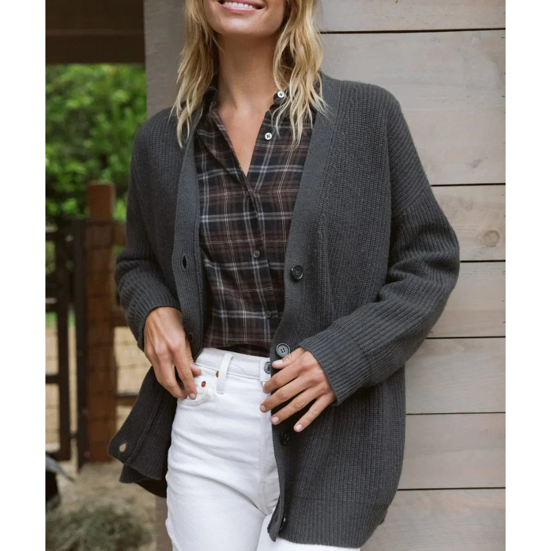 Long Cardigan Comfortable V-neck Wool Blend