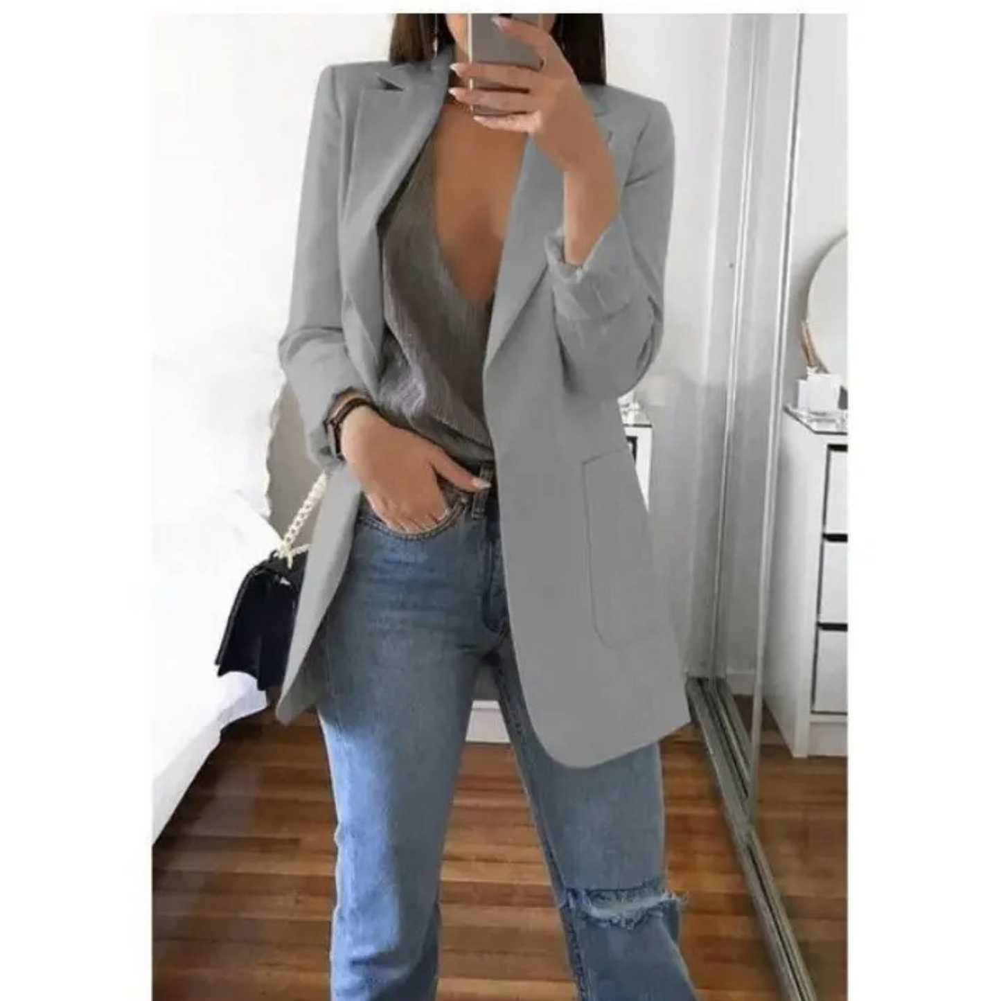 Women's Khaki Blazer Autumn Fashion