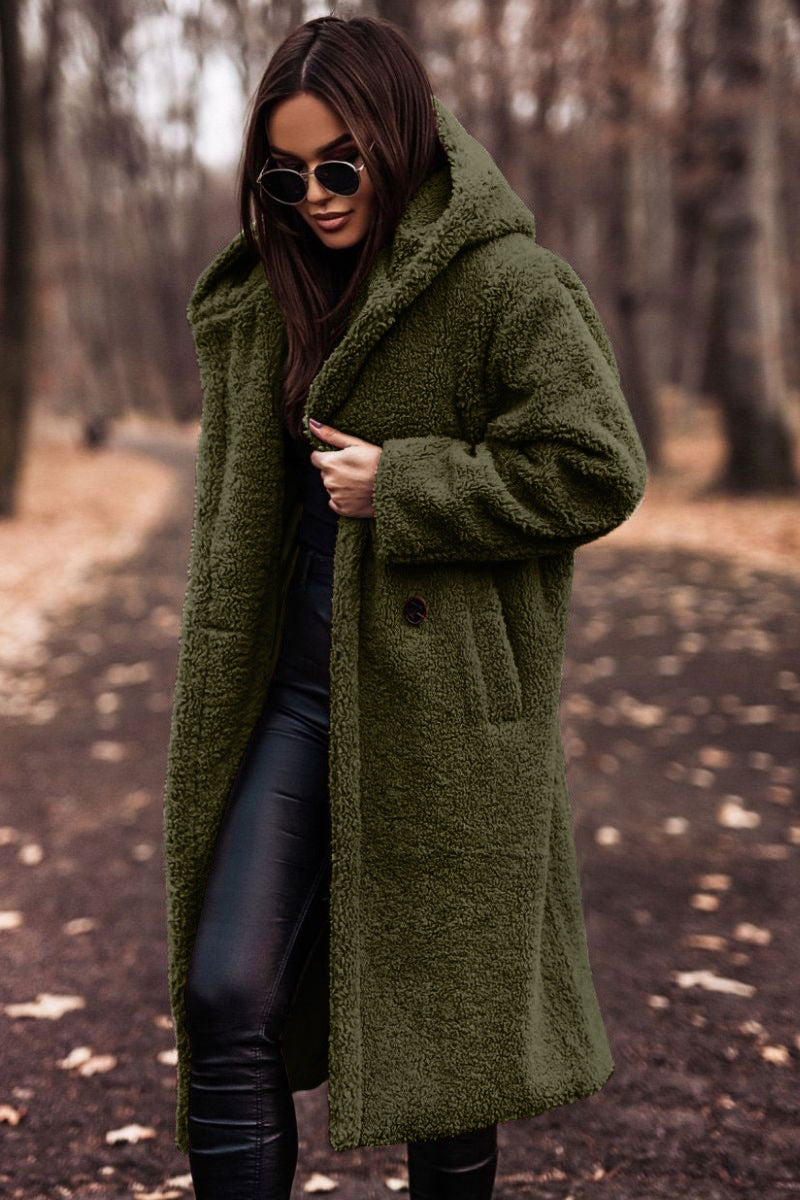 Elegant Women's Long Plush Coat
