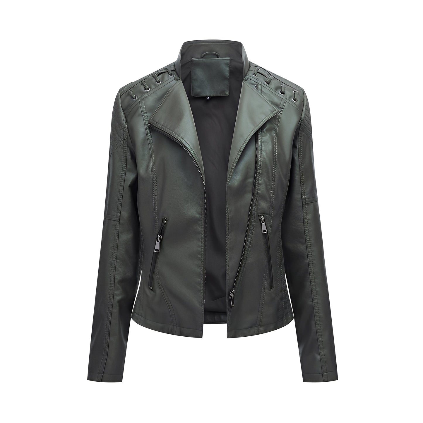 Stilvolle Damen Lederjacke Kurz Elegant