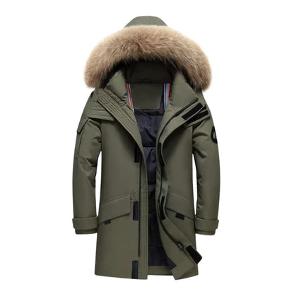 Men's winter coat with fur hood