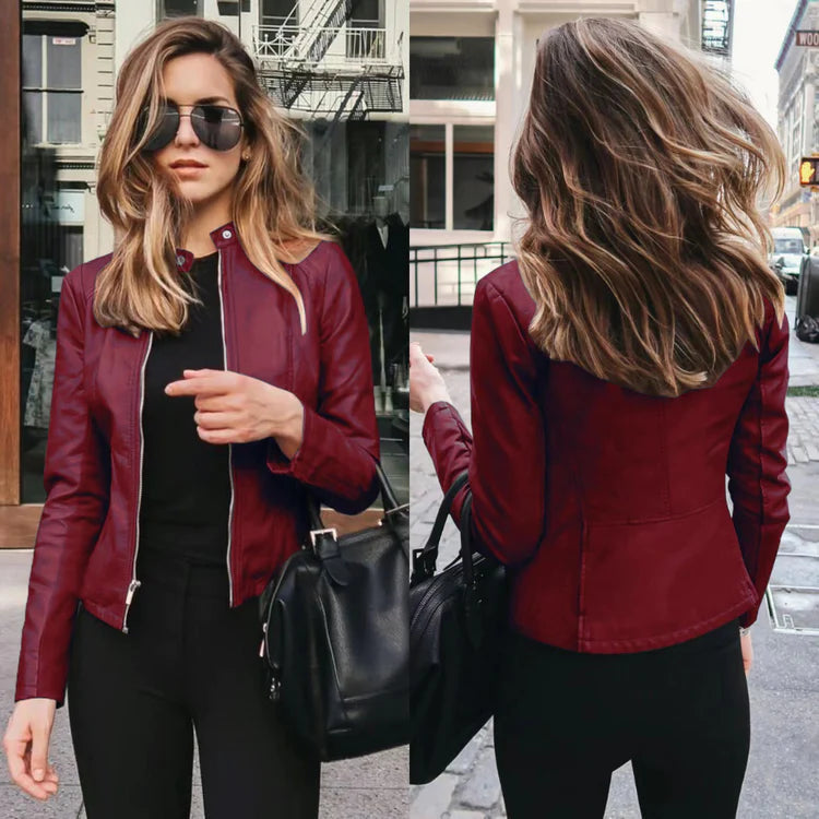 Stylish Women's Leather Jacket Model