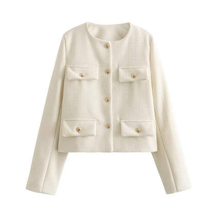 Elegant Blazer Jacket with Lapel Collar Design