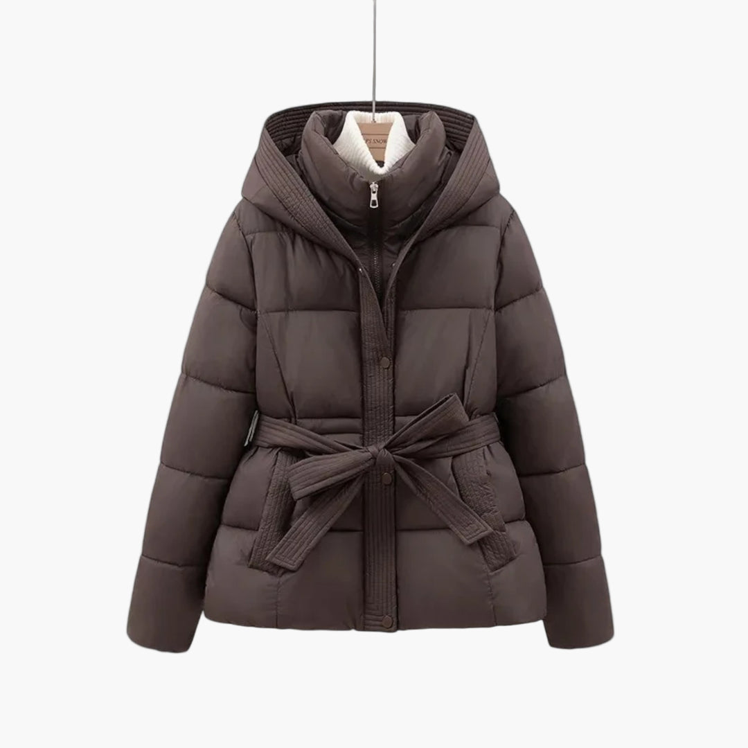 Isabella Women's Winter Down Jacket with Belt Warm Insulated